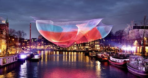 Aluguel de barco privado para o Festival das luzes de Amsterdã
